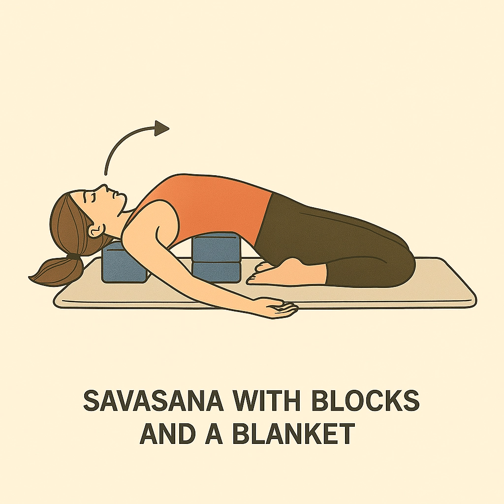 Savasana with Blocks and a Blanket